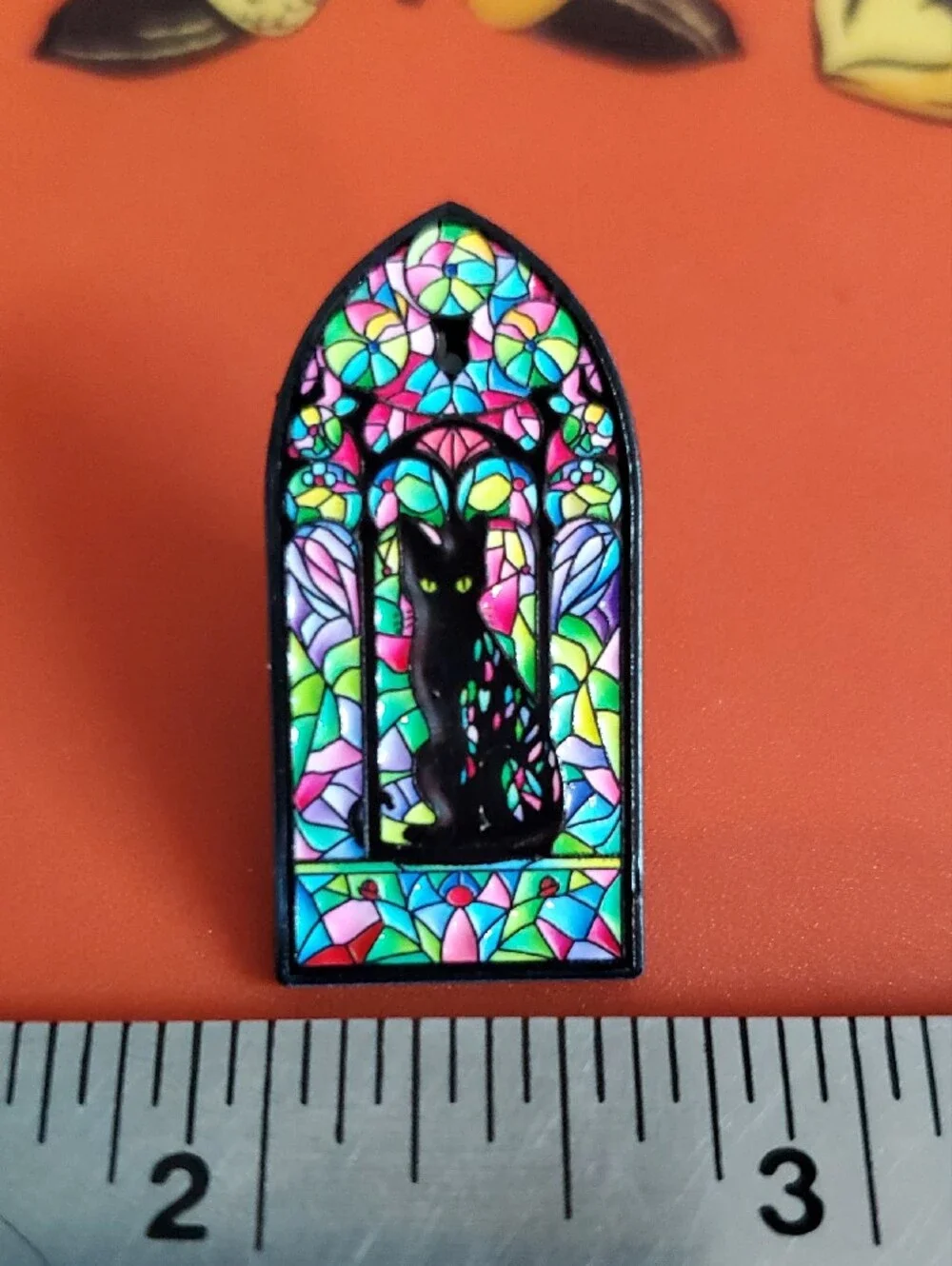 Stained Glass Cat Enamel Pin - Multicolor